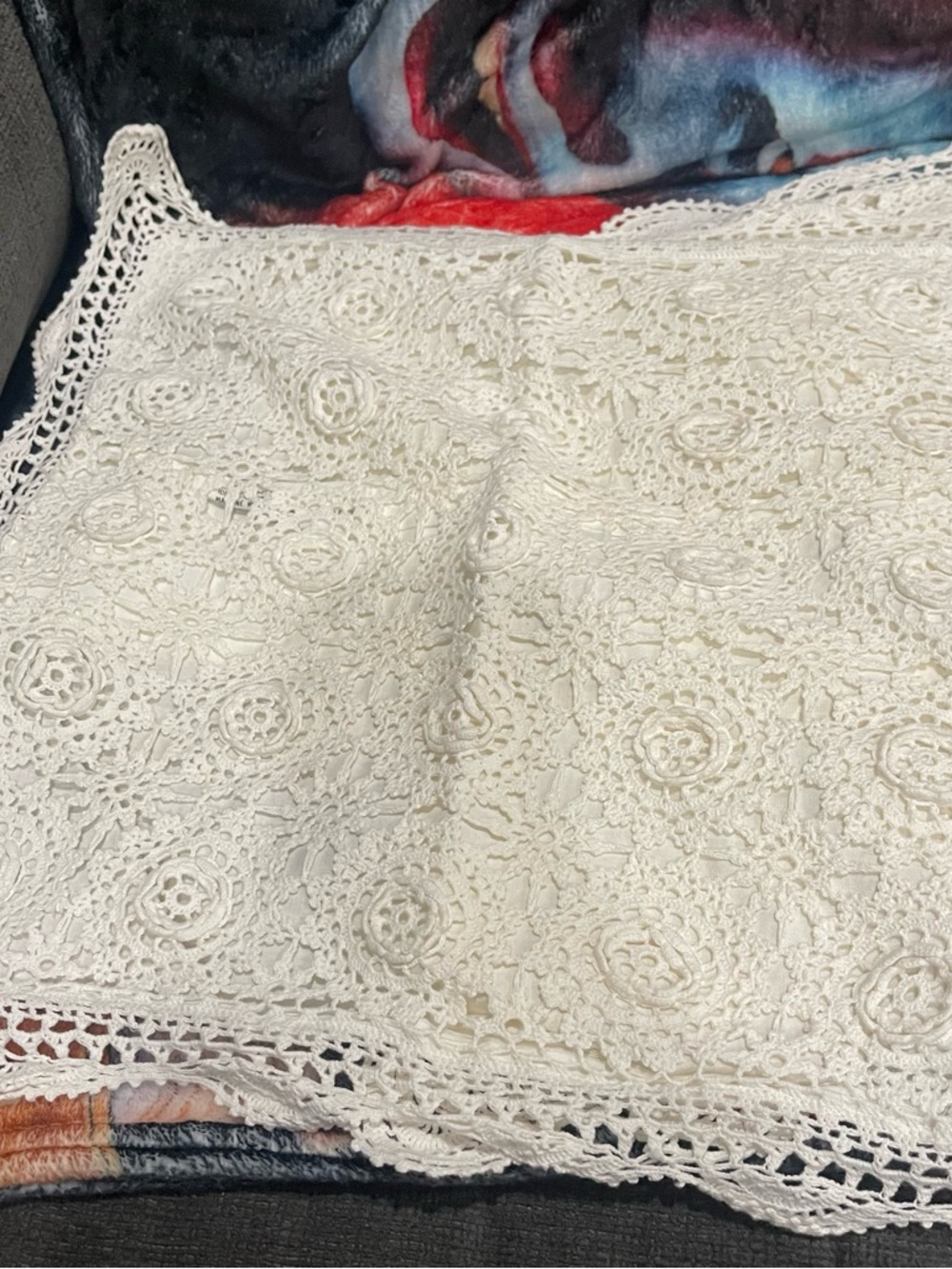 Vintage Cream Crochet Lace Top Pillow Covers